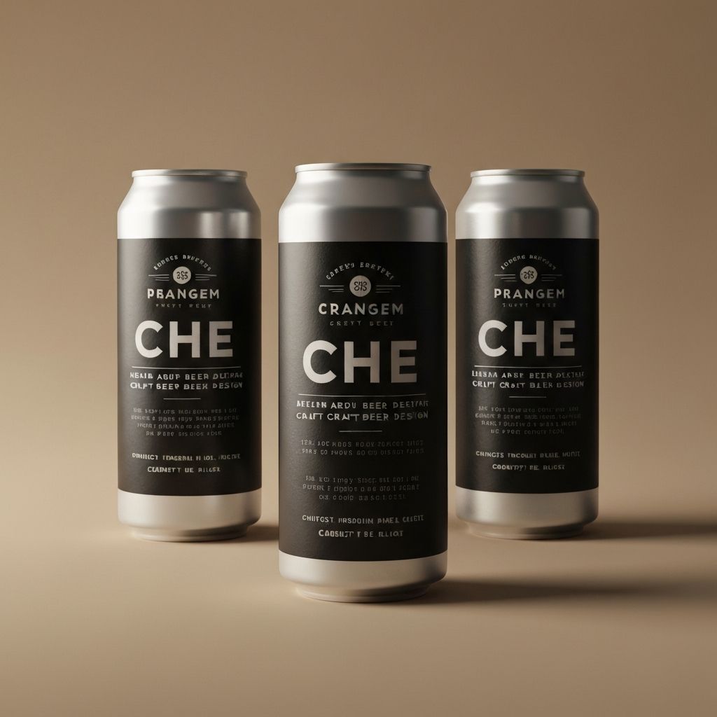 Modern craft beer can packaging with bold minimal label design